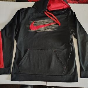 Nike Boys Black and Red Swoosh Sweater XL